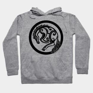 Encircled Horse (black line) Hoodie